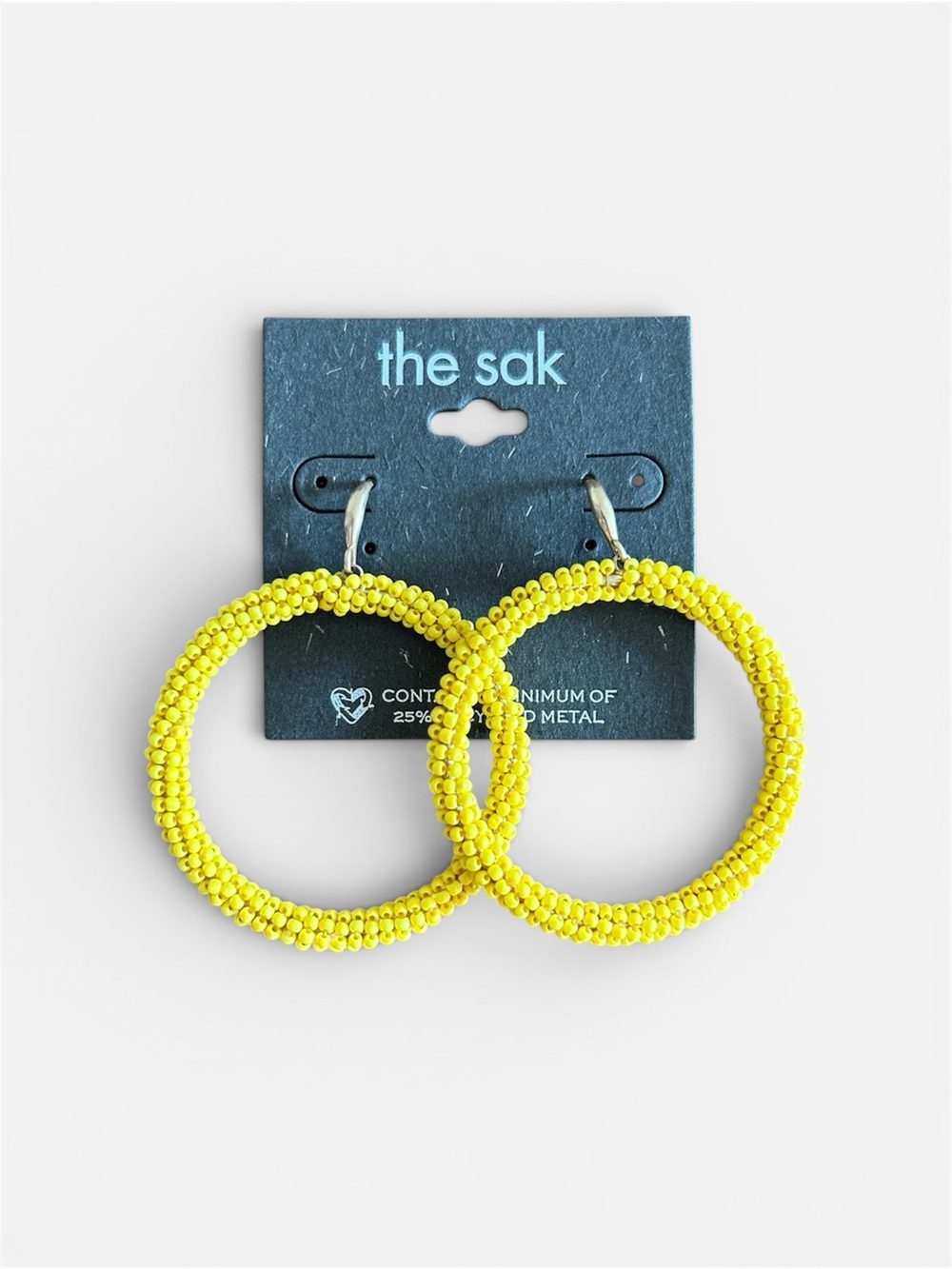 The Sak Yellow Seed Bead Hoop Earrings NWT